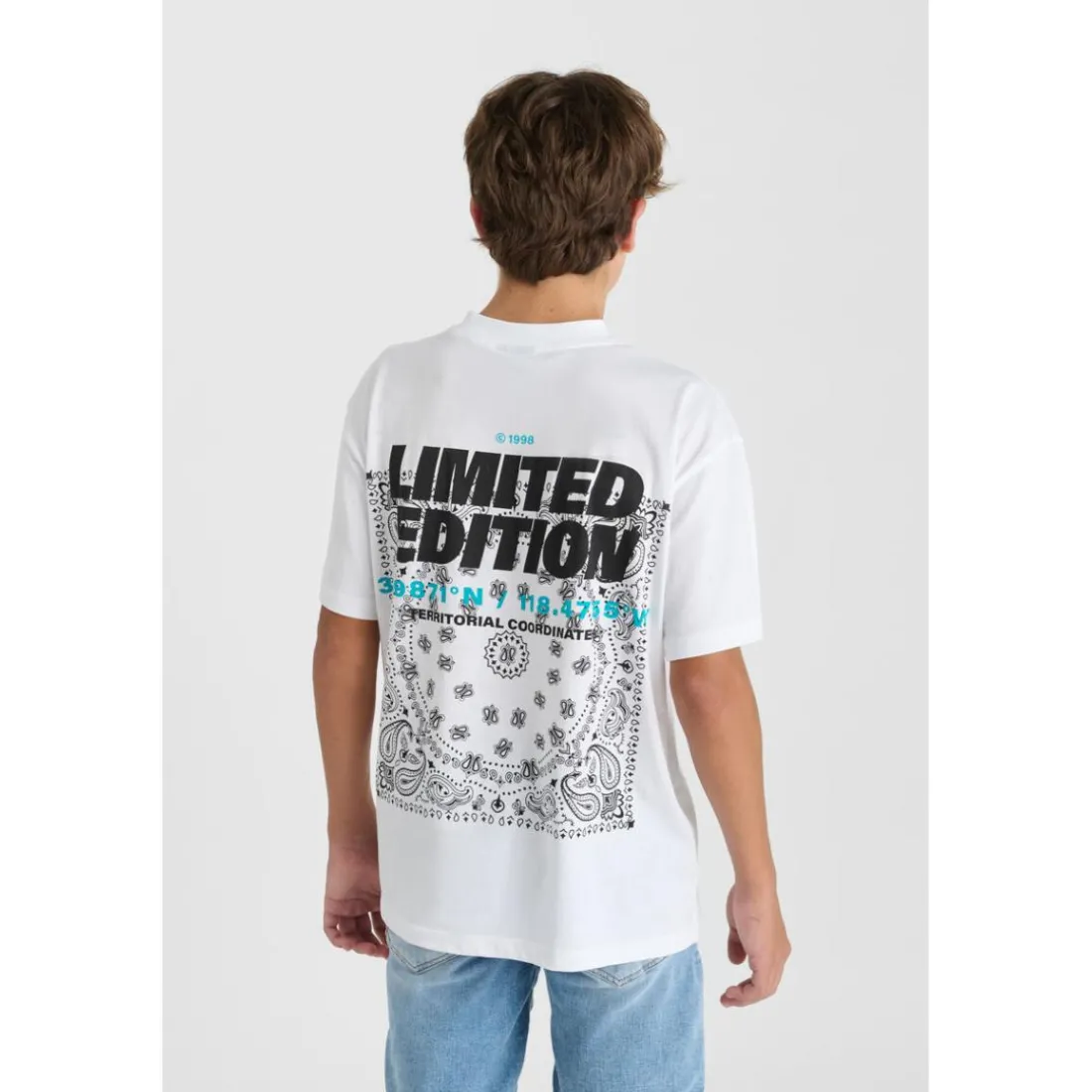 Tee-Shirt garçon CORYBO blanc en coton Yale
