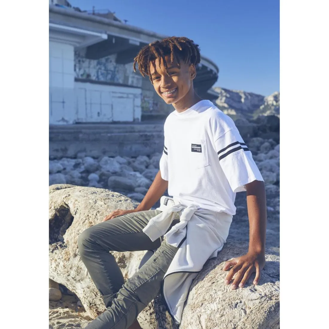 Tee-shirt garçon KEIBO blanc en coton