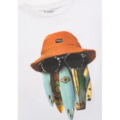 Tee-Shirt garçon LEPICBO blanc Umar en coton