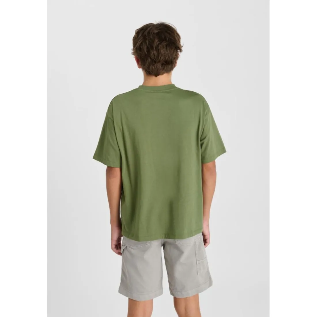 Tee-Shirt garçon MASONBO kaki en coton Sal