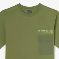 Tee-Shirt garçon MASONBO vert Juan en coton