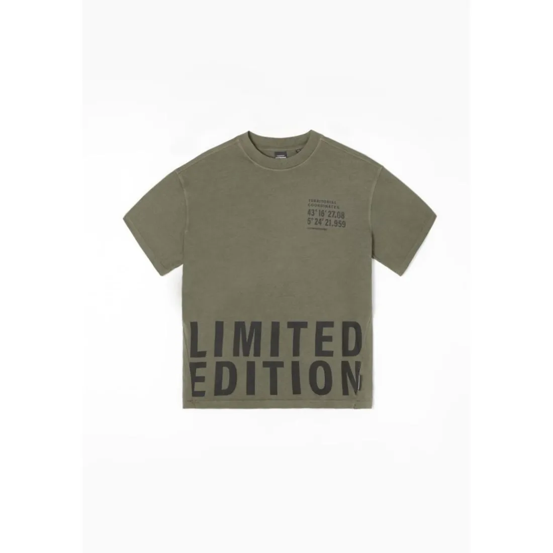 Tee-Shirt garçon RIBABO vert Niko en coton