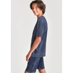 Tee-shirt garçon SAROBO bleu en coton