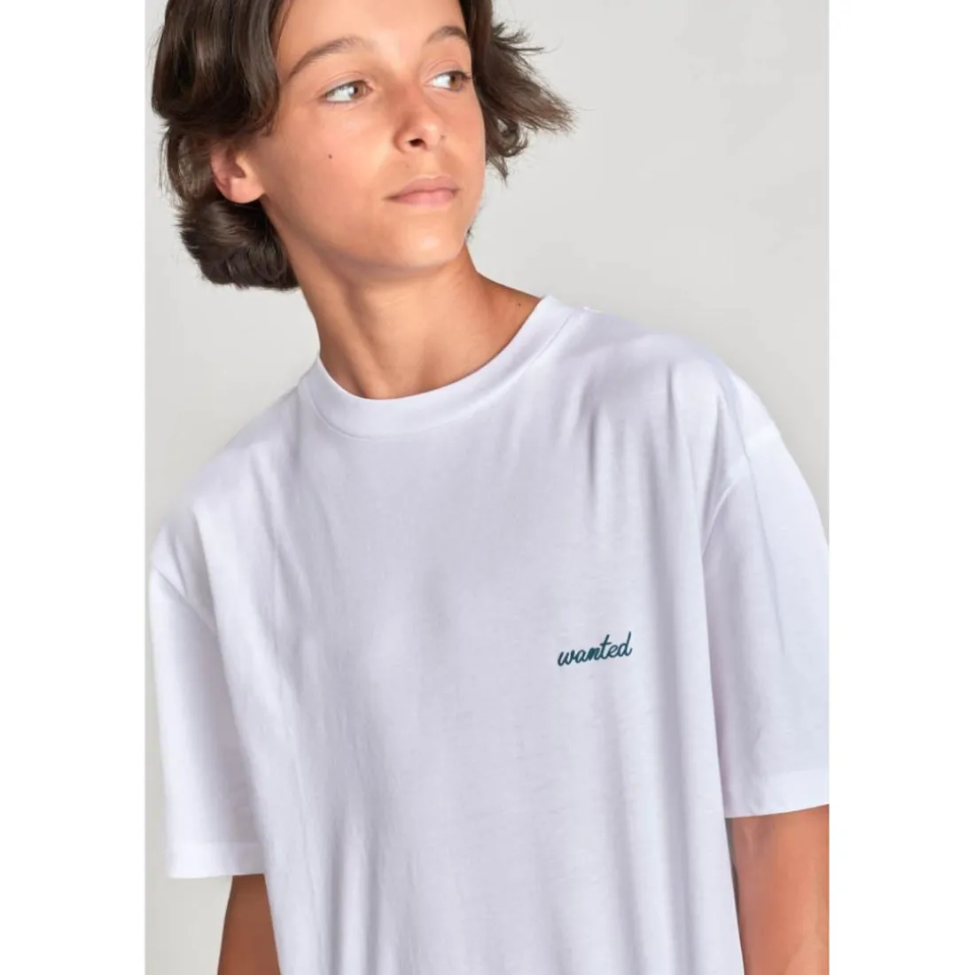 Tee-shirt garçon WUNTHBO blanc en coton