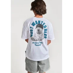 Tee-shirt garçon WUNTHBO blanc en coton