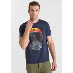 Tee-Shirt JAMIE bleu en coton Dean