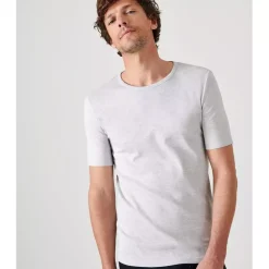 Tee-shirt manches courtes en mailles gris