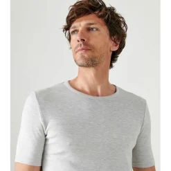 Tee-shirt manches courtes en mailles gris