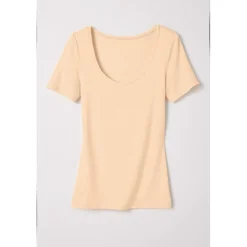 Tee-shirt manches courtes invisible sable en coton