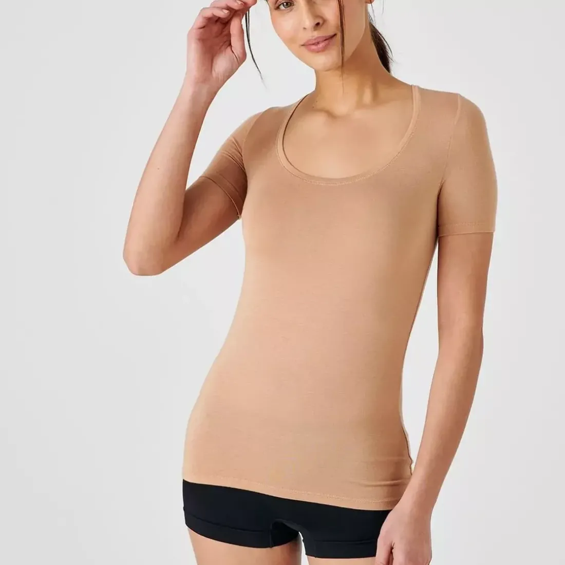 Tee-shirt manches courtes invisible ambre orange en coton