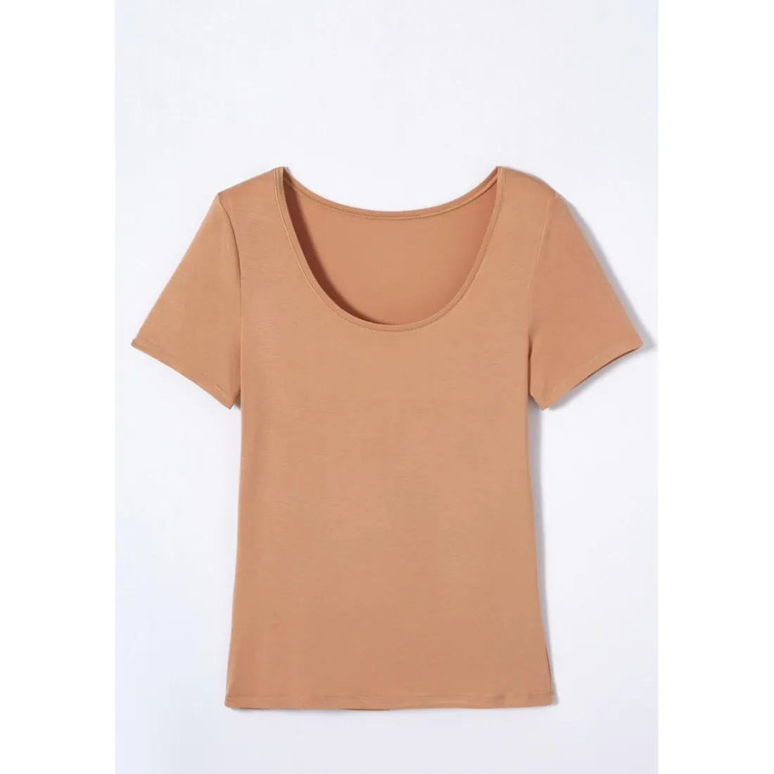 Tee-shirt manches courtes invisible ambre orange en coton