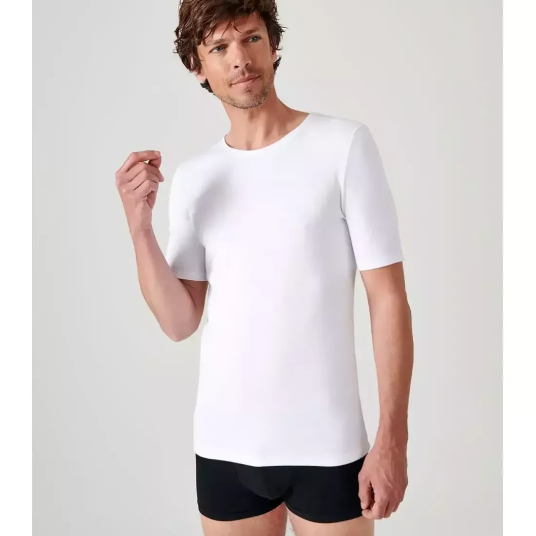 Tee-shirt manches courtes en mailles blanc