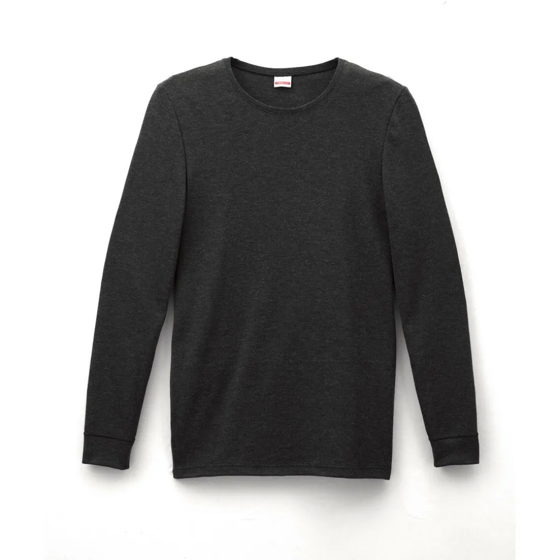 Tee-shirt manches longues col rond en maille noir