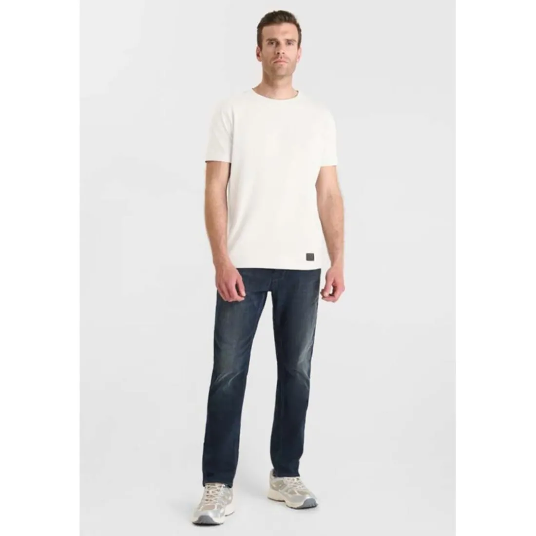 Tee-Shirt OBROWN blanc en coton Joel
