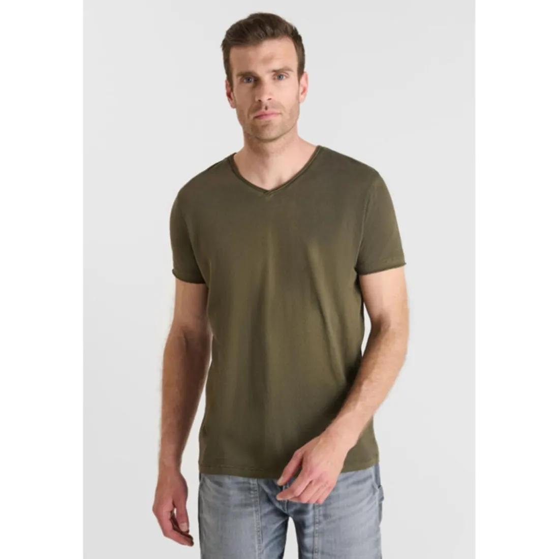 Tee-Shirt OGRIBS kaki en coton Mack