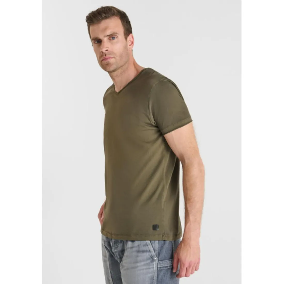 Tee-Shirt OGRIBS kaki en coton Mack