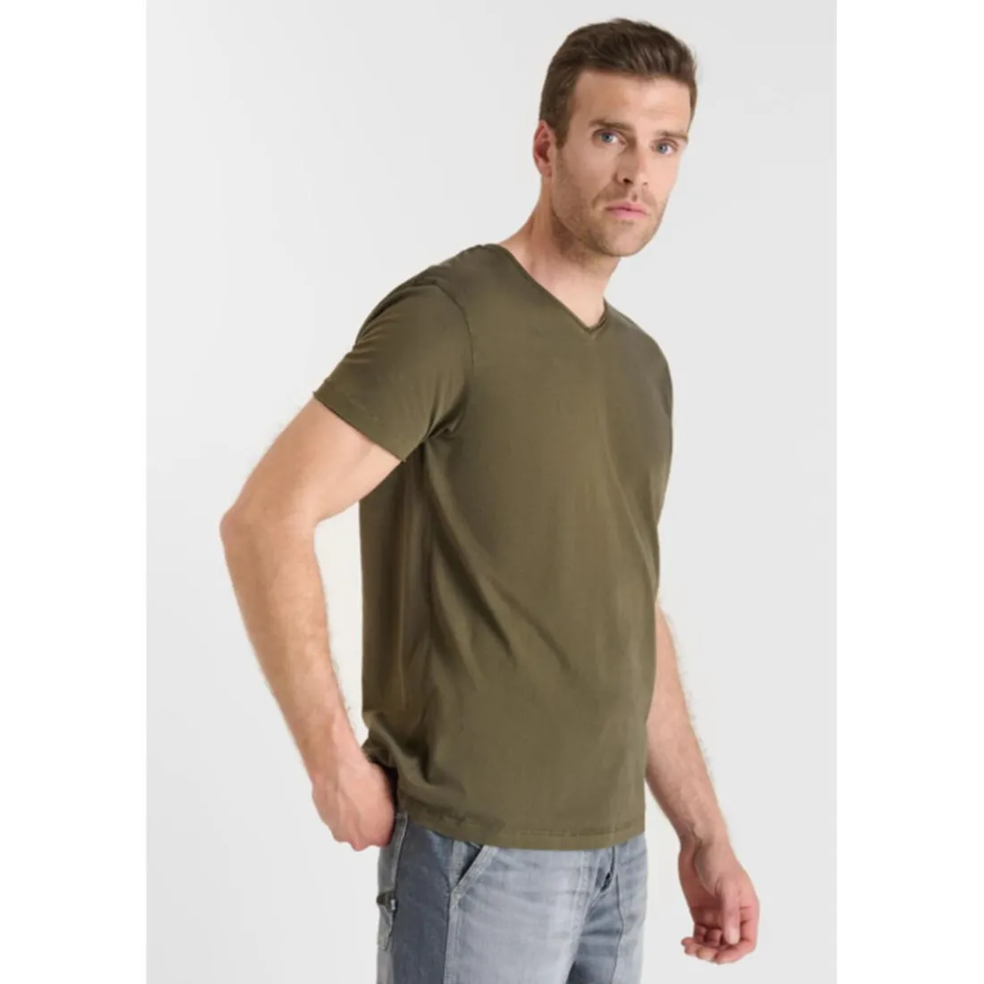 Tee-Shirt OGRIBS kaki en coton Mack