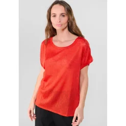 Tee-Shirt PATRUL orange en viscose Ida