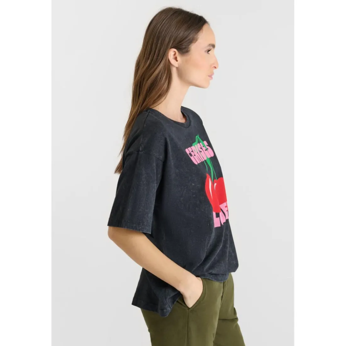 Tee-Shirt SPEARS noir en coton Mia