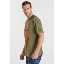 Tee-ShirtOSER kaki en coton Gino