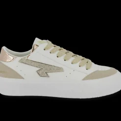 Tennis femme CYNDIA blanc et or