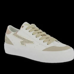 Tennis femme CYNDIA blanc et or