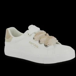 Tennis femme SEVERINE blanc et or