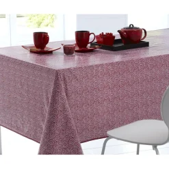 Toile cirée motif porcelaine - Rose Framboise