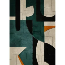 Toile peinte encadrée Kelton vert