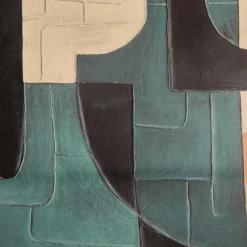 Toile peinte encadrée Kelton vert