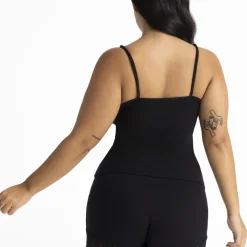 Top avec bord en dentelle - Noir