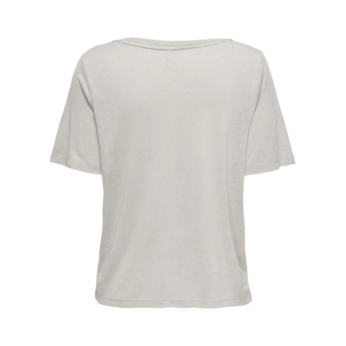 Top col en v manches courtes gris clair Yara