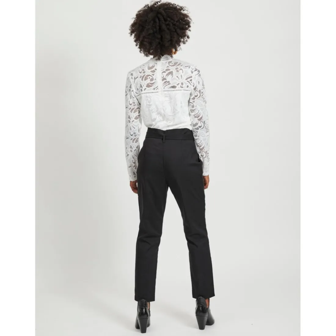 Top col haut manches longues blanc