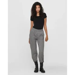Top Col rond Manches courtes noir en coton