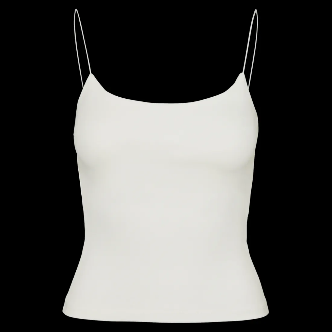 Top court col rond sans manches blanc en coton Ida