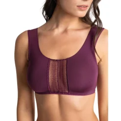 Top court dos ouvert violet