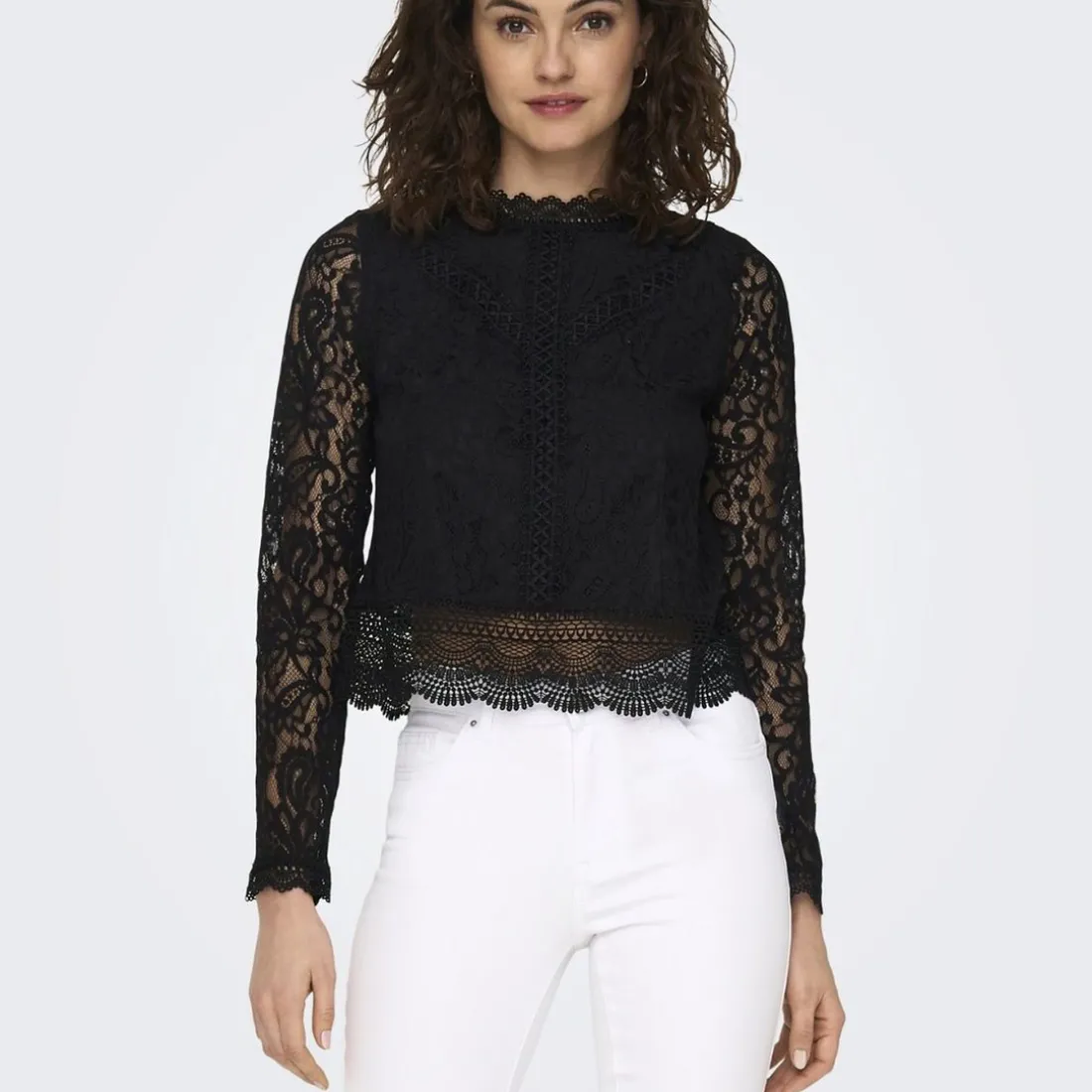 Top en dentelle New Karo noir Demi