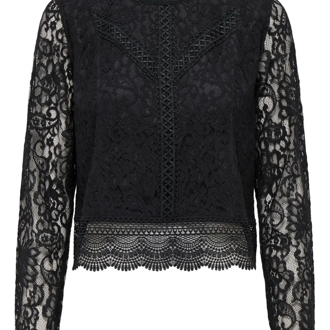 Top en dentelle New Karo noir Demi