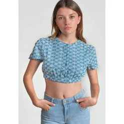 Top fille LOICIAGI bleu en coton