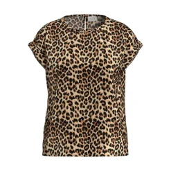 Top manches courtes en satin Viellette marron Nola