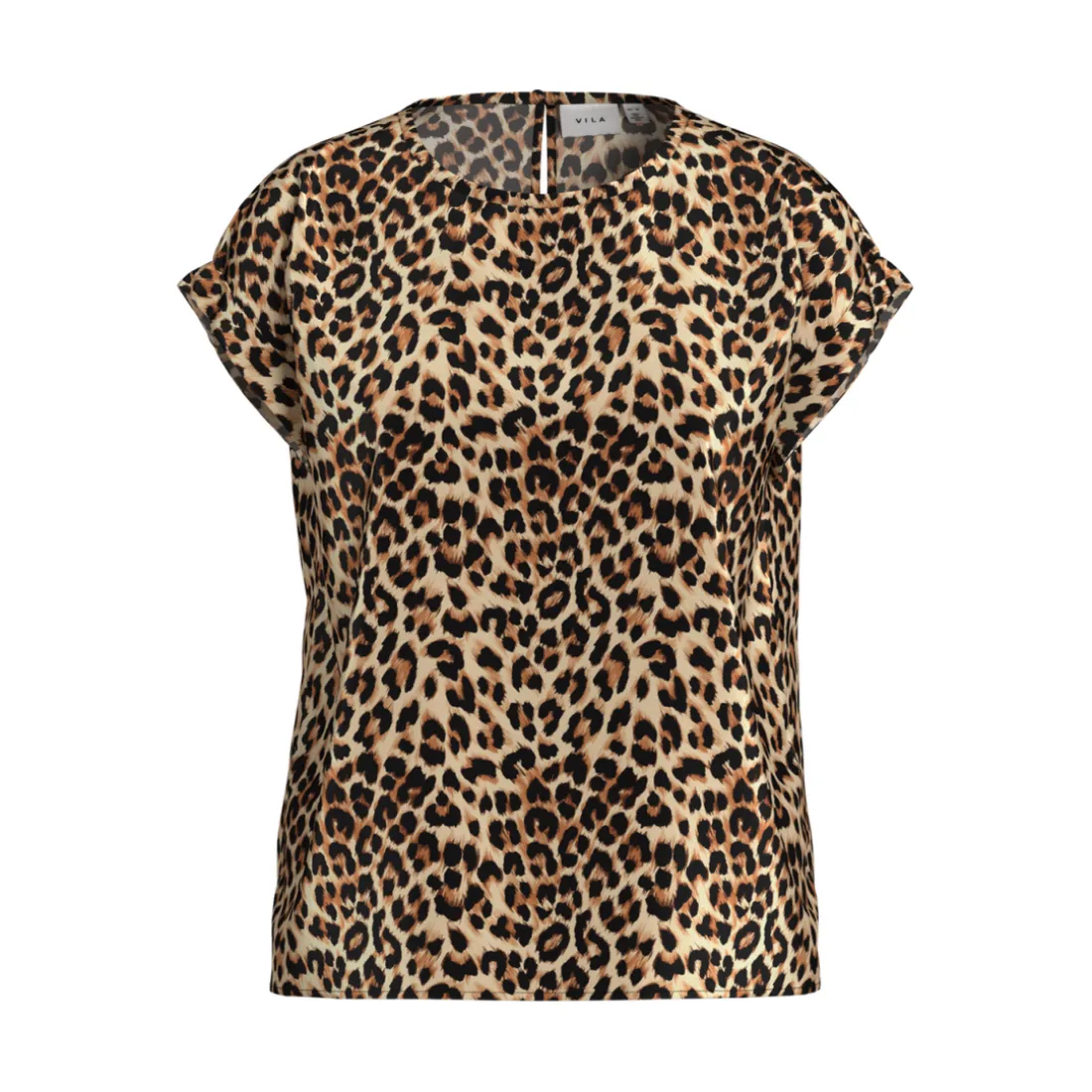 Top manches courtes en satin Viellette marron Nola
