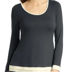 Top manches longues support intégré Freya Lounge SWEET DREAMS charcoal gris en coton