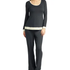 Top manches longues support intégré Freya Lounge SWEET DREAMS charcoal gris en coton