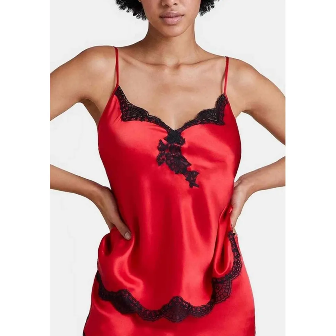 Top Rouge en soie