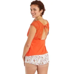 Top short orange Etoile