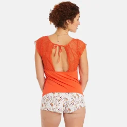 Top short orange Etoile