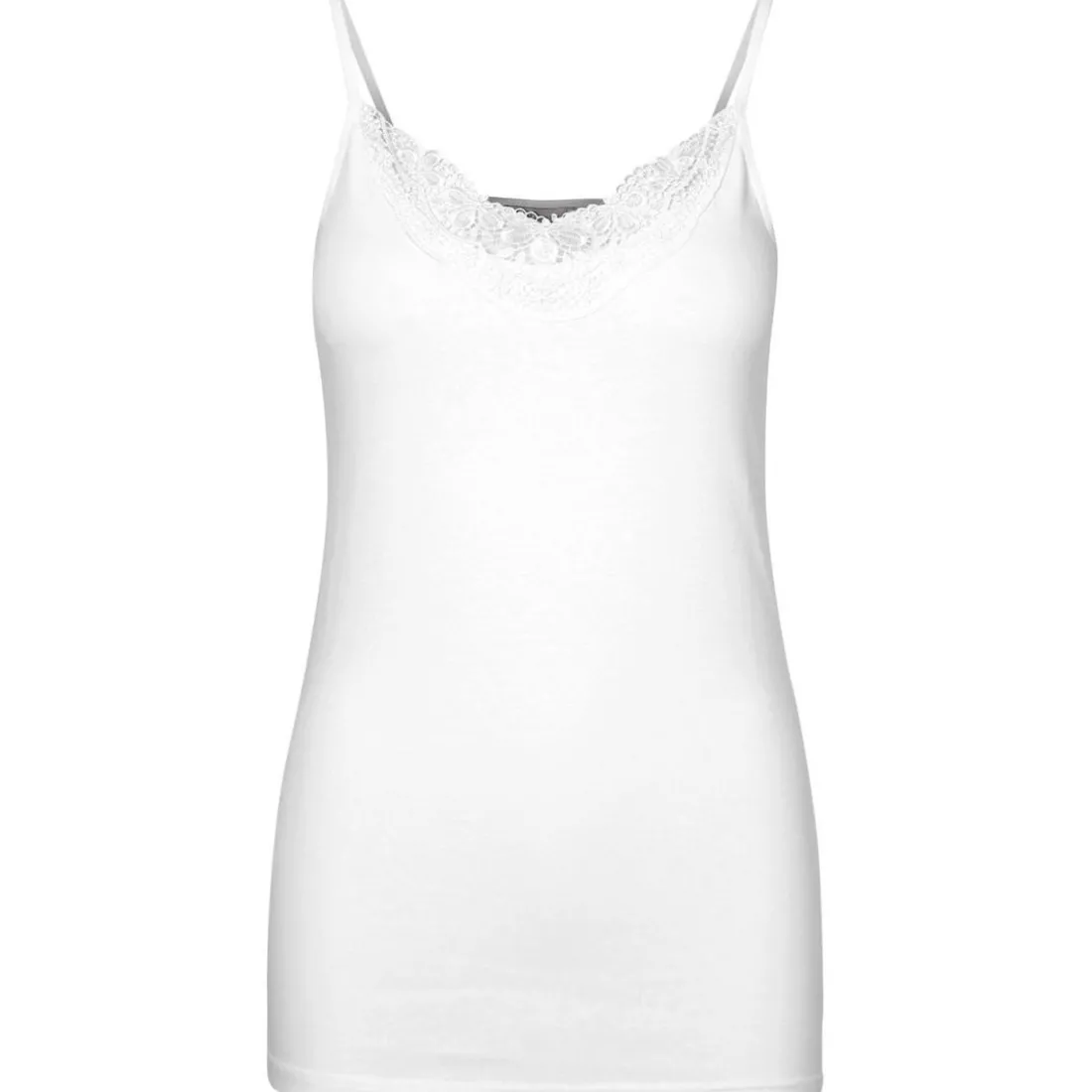 Top Slim Fit Débardeur Sans manches Longueur regular blanc en coton