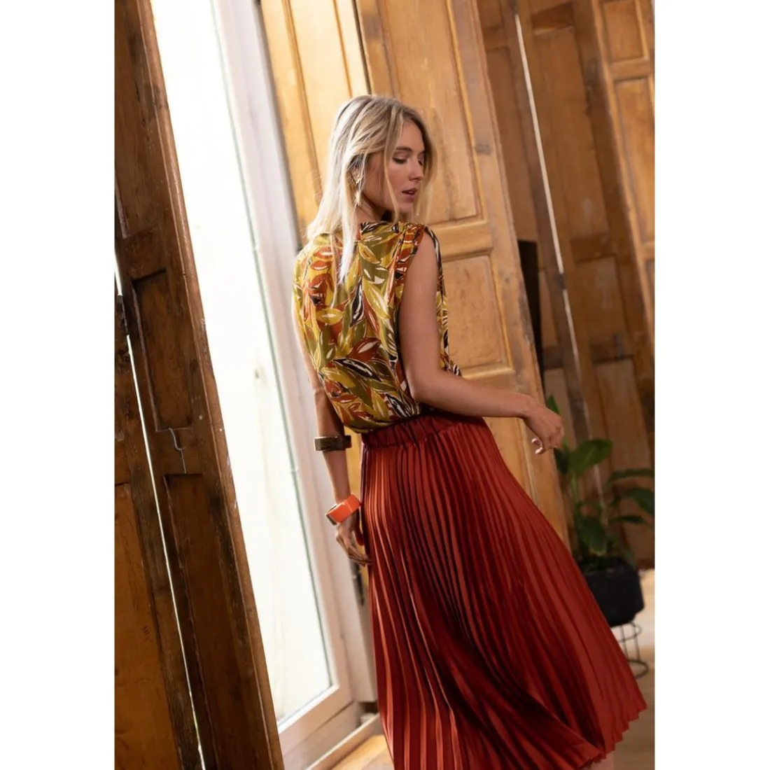 Top Stella ocre en viscose