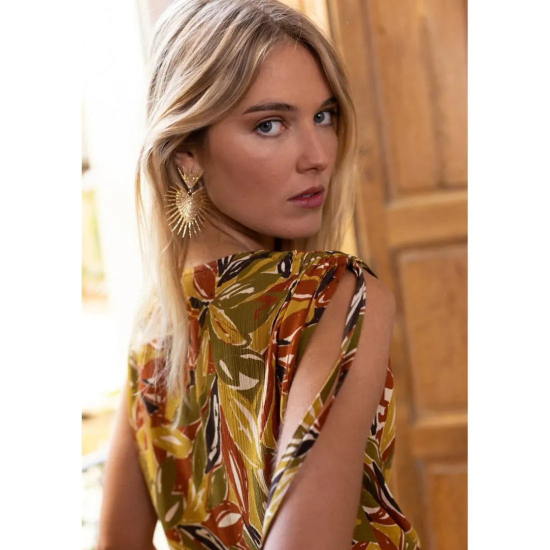 Top Stella ocre en viscose