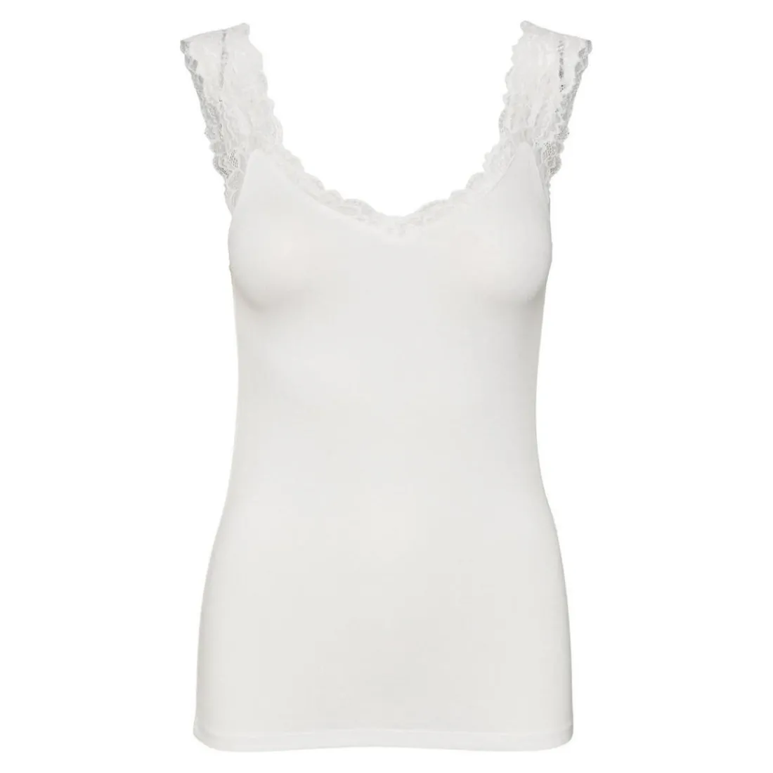 Top Tight Fit Col rond Sans manches Longueur regular blanc en viscose Lila